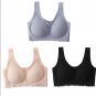 3pcs Plus Size Latex Bra Seamless Bras for Women Underwear  Push Up Bralette with Pad Vest Top Bra
