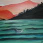 Christine ART Original Oil Painting SUNRISE SUNSET SEA