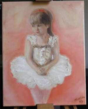 Christine ART Original Oil Painting BALLET GIRL* Signed