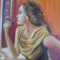 Christine ART Original Oil Painting WOMAN WITH LIPSTICK