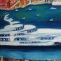 Christine ART Original Oil Painting SHIP BOATS BLUE SEA