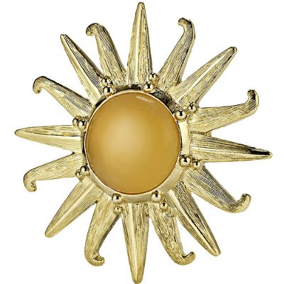 ESTEE LAUDER RADIANT SUN 2012 Gold Enamel Beautiful Solid Perfume Compact NEW!