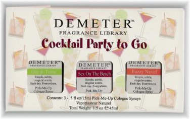 DEMETER FRAGRANCE Cocktail Gin & Tonic Fuzzy Navel Sex  On The Beach x3 NIB!