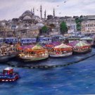 Christine ART Original Oil Painting ISTANBUL Sunset By The Sea Signed 2013