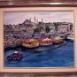 Christine ART Original Oil Painting ISTANBUL Sunset By The Sea Signed 2013