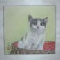 Artist Original Watercolor Painting CAT Kitten in Basket Signed NEW!