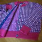 CHANEL Sweater Knitwear Cardigan RED/BLUE Checker Cotton Blend Size 38(Italy) NWOT!