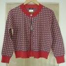 CHANEL Sweater Knitwear Cardigan RED/BLUE Checker Cotton Blend Size 38(Italy) NWOT!