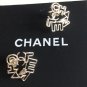 CHANEL Stud Earrings Pale Gold Metal Alphabets Hallmark Authentic