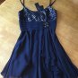 BCBG MAX AZRIA SILK Sequins Cocktail Dress $398 SIZE 2 Navy Blue NWT!