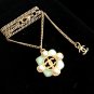 CHANEL Chain Necklace 2016 Summer Small Green Gripoix Pearl Pendant Hallmark