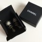 CHANEL 2015 Cruise Baroque Pink Quartz Dangle Earrings CC BLUE/WHITE Flower