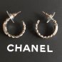 CHANEL Silver CC HOOP Chain Earrings Small 2015 Authentic NIB