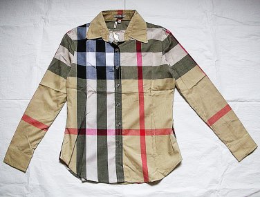 BURBERRY LONDON NOVA CHECK Women Shirt Made in England Size S Authentic NWT!