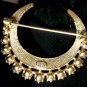 CHANEL CC Crystal Pearl Gold Brooch Pin Crescent Moon Series DUBAI HALLMARK 15