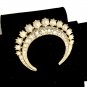 CHANEL CC Crystal Pearl Gold Brooch Pin Crescent Moon Series DUBAI HALLMARK 15