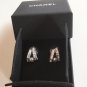 CHANEL Double Row Crystal Pearl Stud Earrings CC 2015 Hallmark Authentic