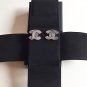 CHANEL CC Stud Earrings Soft Violet/Clear Crystal Rhinestone 2015 Hallmark NEW