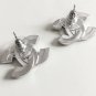 CHANEL CC Stud Earrings Soft Violet/Clear Crystal Rhinestone 2015 Hallmark NEW