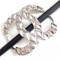 CHANEL Runway Fashion Hair Pin Stick SILVER Regular Size Hallmark Authentic