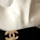 CHANEL Fashion Brooch Pin GOLD Super Bling Shine Rhinestone 2016 Authentic NIB
