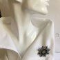 CHANEL SUN RAY Fashion Brooch Pin Black Bead Silver Crystal Stuning Beauty NIB