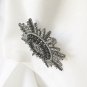 CHANEL SUN RAY Fashion Brooch Pin Black Bead Silver Crystal Stuning Beauty NIB