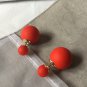 DIOR DIOR TRIBALE Mise en Dior Tribal Earrings Matte ORANGE RED Lacquer Beads NIB!