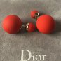 DIOR DIOR TRIBALE Mise en Dior Tribal Earrings Matte ORANGE RED Lacquer Beads NIB!