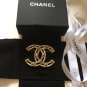 CHANEL Grey Crystal Pearl Brooch Pin Gold Metal Hollow Design 2017 NIB