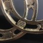 CHANEL Grey Crystal Pearl Brooch Pin Gold Metal Hollow Design 2017 NIB