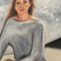 Christine ART Original Oil Paintings WOMAN POOLSIDE SUN