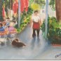 Christine ART Original Oil Painting Summer Cafe in Miami Signed Artist 2009