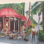 Christine ART Original Oil Painting Summer Cafe in Miami Signed Artist 2009