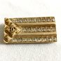 CHANEL Gold Brooch Pin CC Small Rectangle Crystal Square Authentic NIB