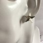 CHANEL Gold Star CC 3 Dimensions Stud Earrings Simple Hallmark NIB