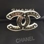 COCO CHANEL PARIS CC Fashion Brooch Pin ACRYLIC BLACK White Gold NIB