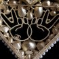 CHANEL CC Gold Fashion Brooch Big Heart Blue Green Jewel Peace Sign