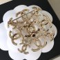 CHANEL Gold Baguette Crystal Brooch Pin 9 Repetitive CC 2017 Authentic NIB