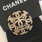 CHANEL Gold Baguette Crystal Brooch Pin 9 Repetitive CC 2017 Authentic NIB