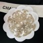 CHANEL Gold Baguette Crystal Brooch Pin 9 Repetitive CC 2017 Authentic NIB