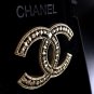 CHANEL Pale Gold Hollow Patterned Metal Brooch Pin Vintage Style