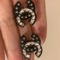 CHANEL CC Black & White Pearl Crystal Lucite Stud Earrings 2018 NIB
