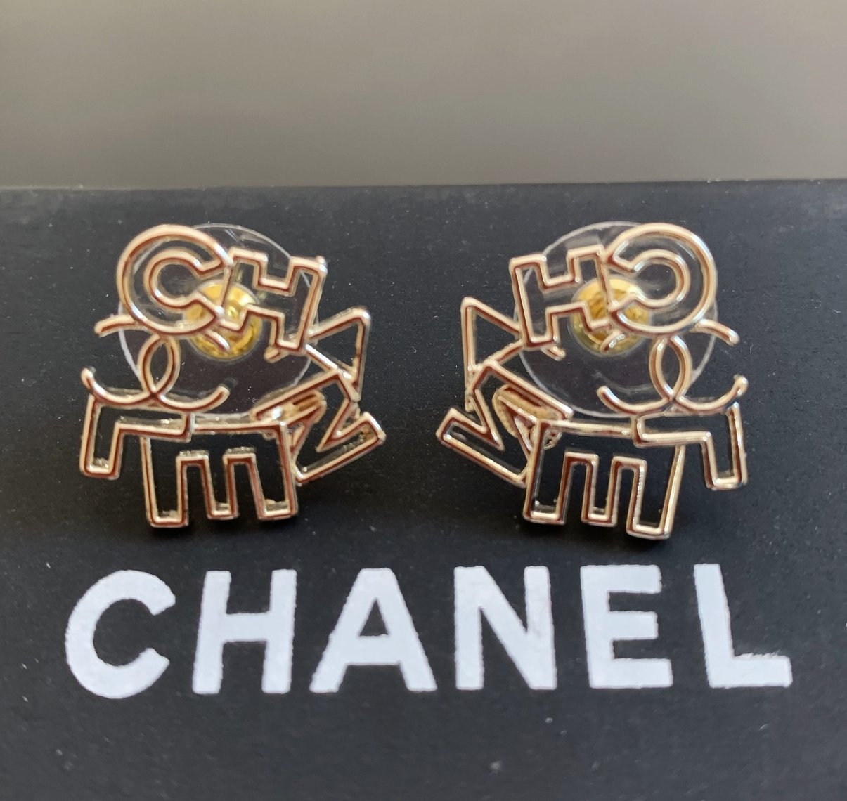 Chanel Pale Gold Stud Earrings