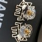 CHANEL Stud Earrings Pale Gold Metal Alphabets Hallmark Authentic