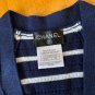 CHANEL Knitted Cardigan Sweater Dress Kimono Top Navy/Ivory Button Down 38 NWOT
