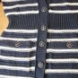 CHANEL Knitted Cardigan Sweater Dress Kimono Top Navy/Ivory Button Down 38 NWOT