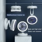 USB Charging Foldable Table Fan Wall Mounted Hanging Ceiling Fan With LED Light 4 Speed