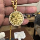 2 ct round cut lab created diamonds mexican men’s pendant 14k yellow gold!