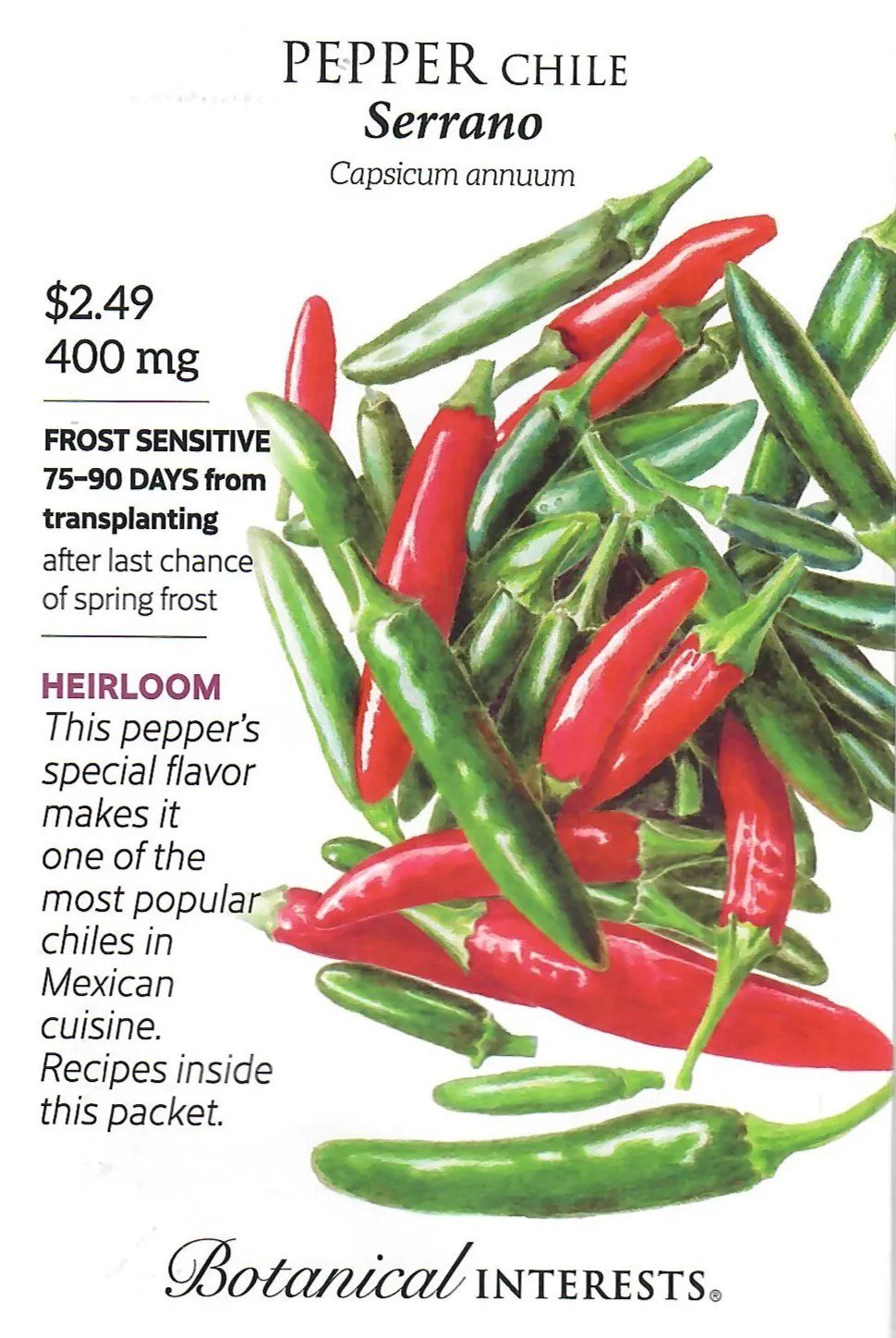 Pepper Jimmy Nardello Organic Heirloom Vegetable Seeds